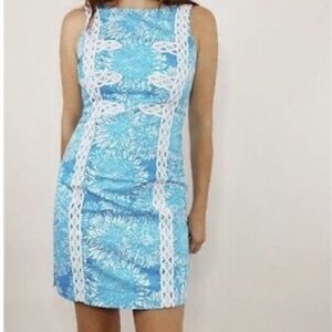 Lilly Pulitzer Blue and White Floral Mini Dress